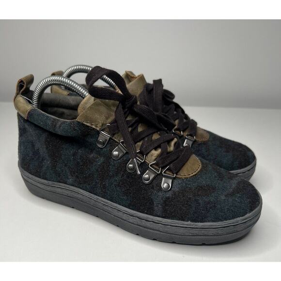 OTBT Green Lake Ankle Booties Womens 8.5M Blue Bronze Camo Leather Lace Up - Picture 3 of 10